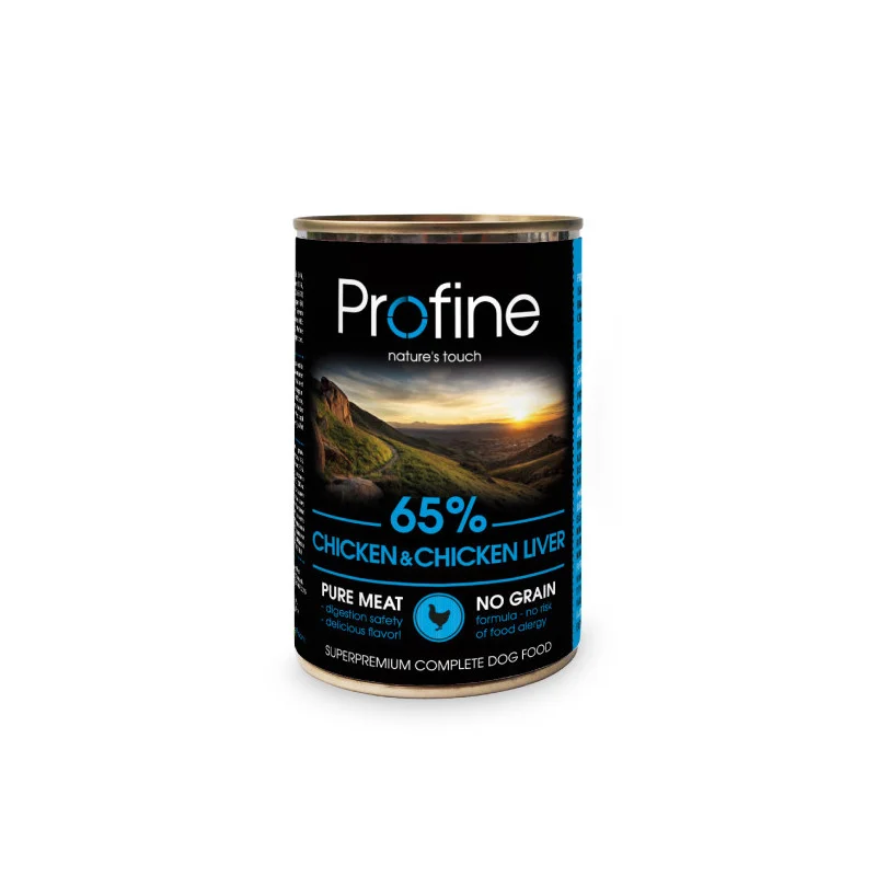 Profine lata 65% Pollo con Hígado 400g.